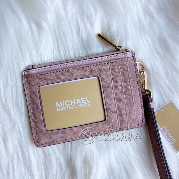 NWT Michael Kors Jet Set Travel Leather Coin Purse Card Case Wristlet - Picture 2 of 6